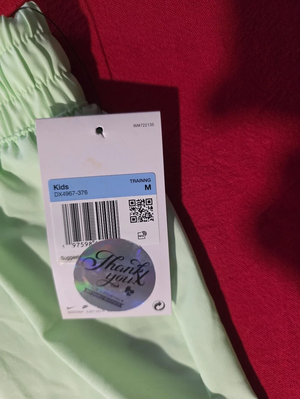 Nike Mint Green Girls' Athletic Shorts with Swoosh
